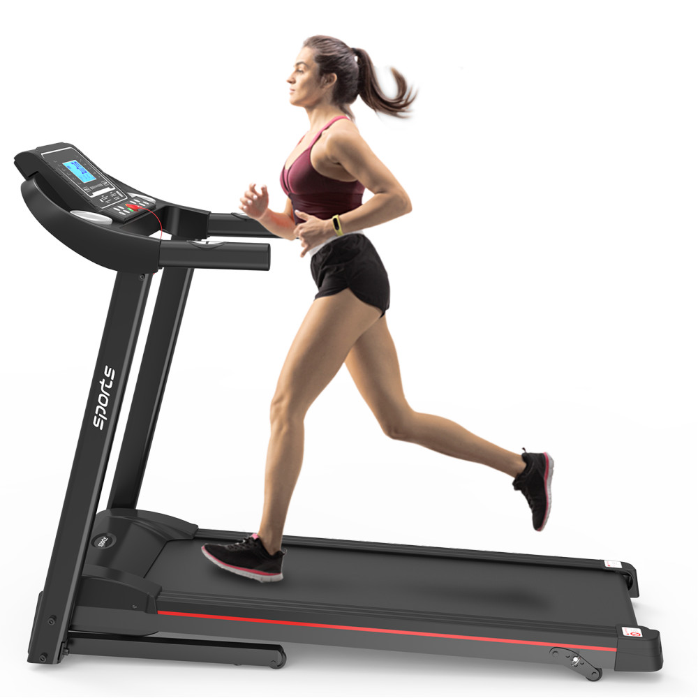 Foldable Incline Treadmill Folding Running Home Workout 5" LCD Screen Bluetooth