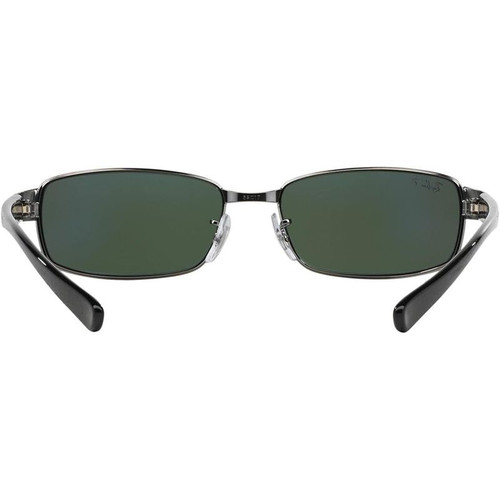 Ray-Ban RB3364 Metal Polarized Rectangular Gunmetal/Polarized Green