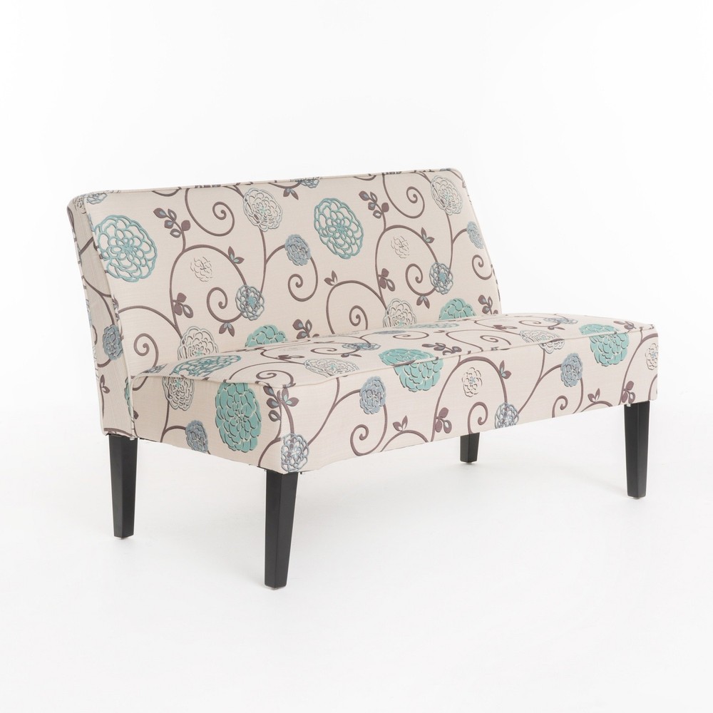 Modern Loveseat Sofa for Small Space Upholstered Couch with Solid Wood Legs