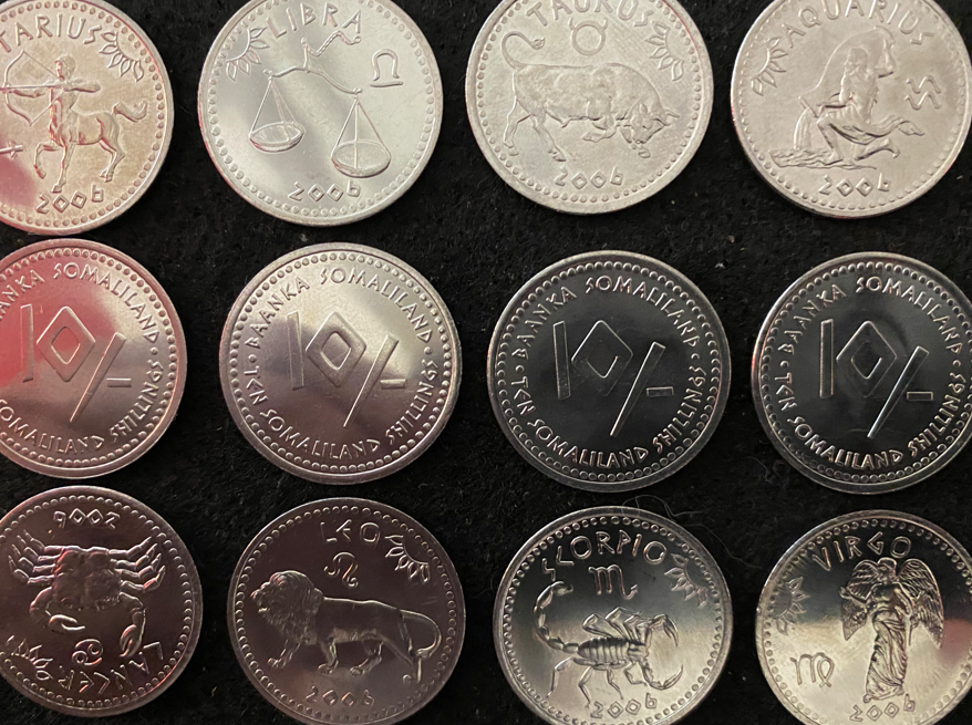 Somaliland 12 Coins Set – Zodiac UNC