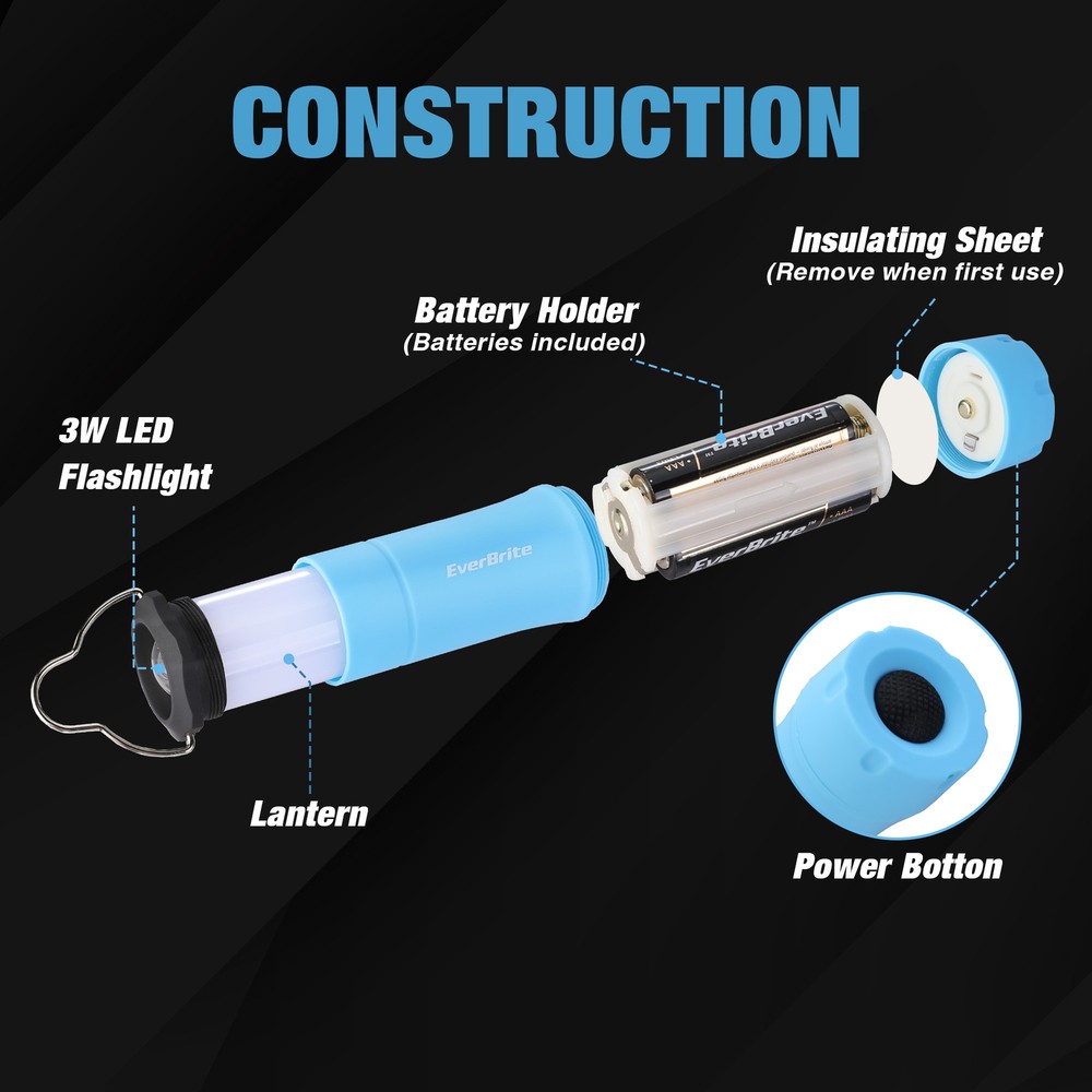 EverBrite 2-in-1 Mini Lanterns and Flashlights, Zoomable Flashlight Blue