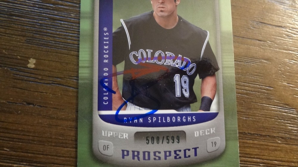 2005 UPPER DECK UPDATE RYAN SPILBORGHS autographed baseball card