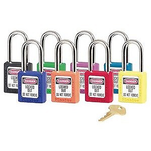 Master Lock 410YLW KD Safety Padlock, Yellow Keyed Different 1 Key