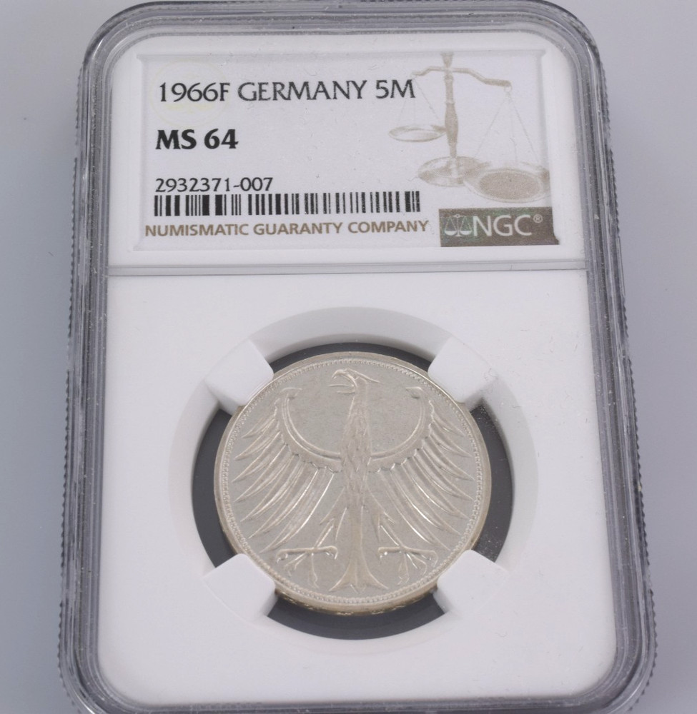 1966 F Germany 5 Mark MS64