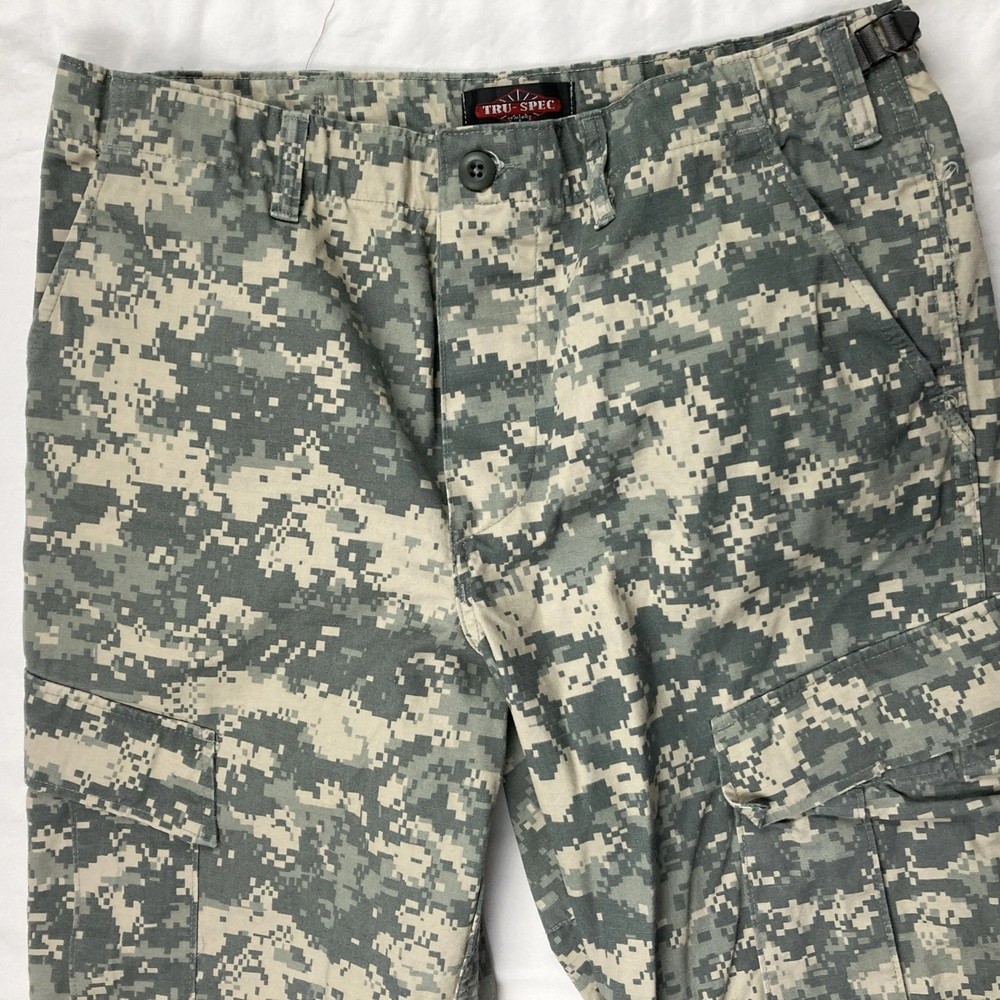 Tru-Spec Camo Adjustable Size Pants Digital Army Pattern Cotton Size MEDIUM