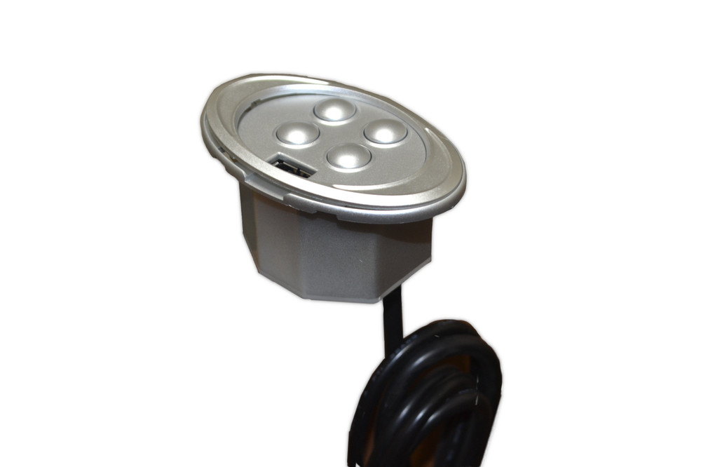 Silver 4 Button Recline and Headrest Handset with USB Charging