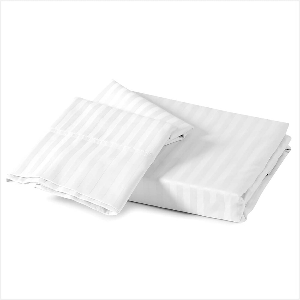 1000 Thread Count Egyptian Cotton White Striped Bedding Collection – Select Item
