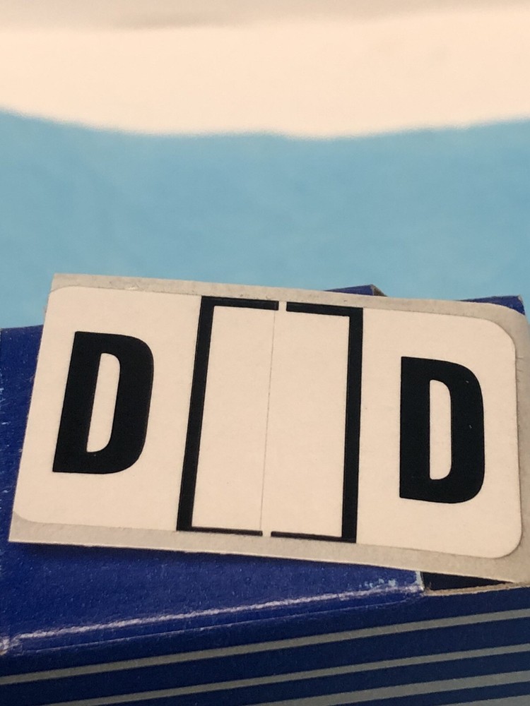 FILE LETTER D Code file folder labels in box -500 labels per box
