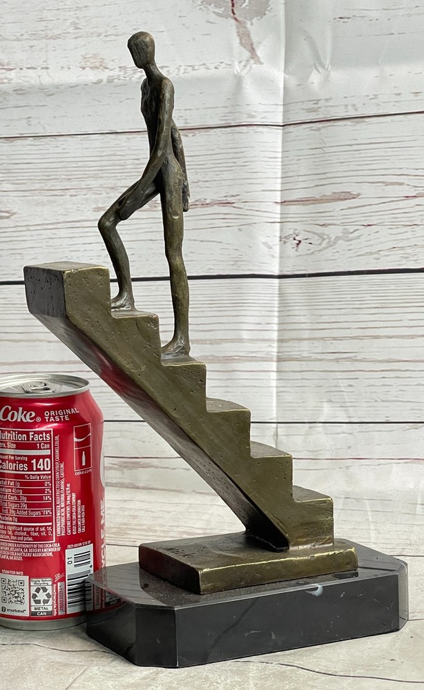 Signed Original Mario Nick Abstract Modern Climbing Stairs Sculpture