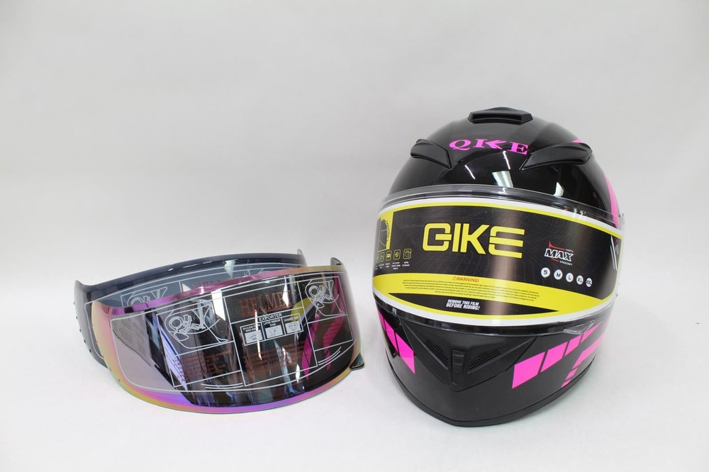 Qike A1 Full Face Motorcycle Helmet w/ Extra Shields - Medium