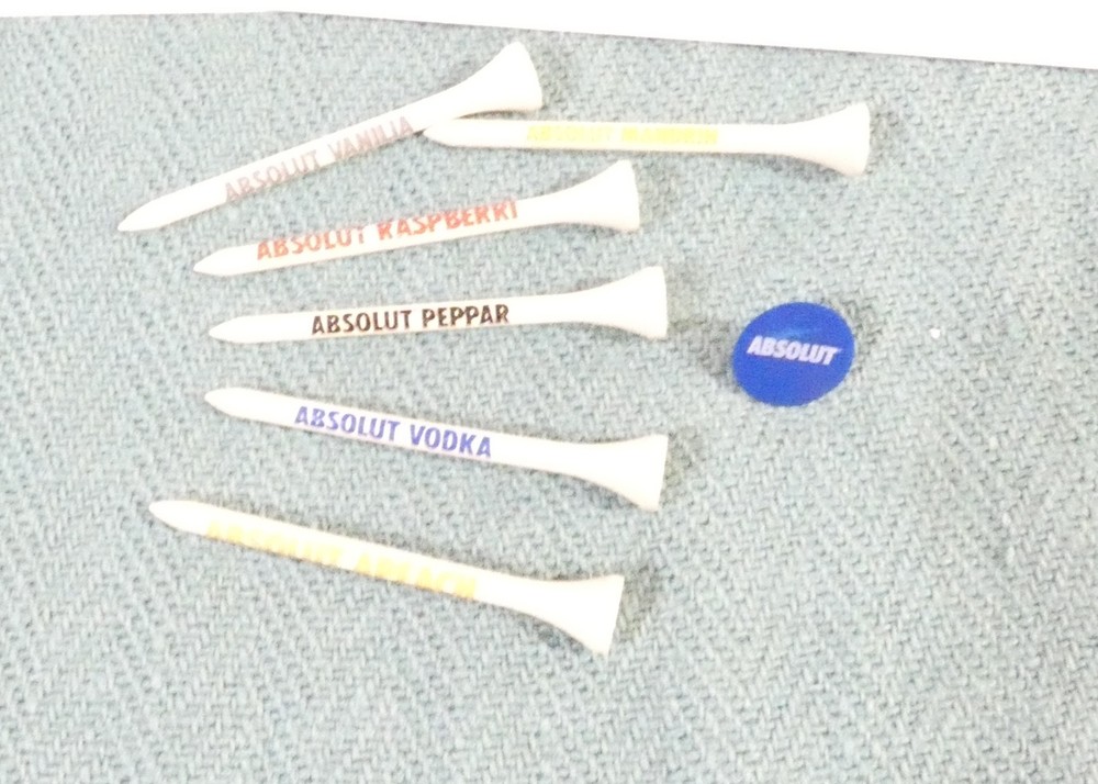 ABSOLUT VODKA GOLF TEES AND BALL MARKER
