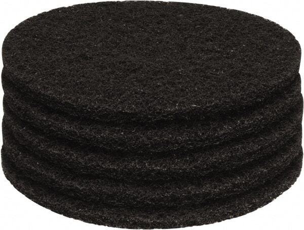 PRO SOURCE Floor Stripping Pads: 5 Pack, Black Coarse Polyester, 13" Diameter