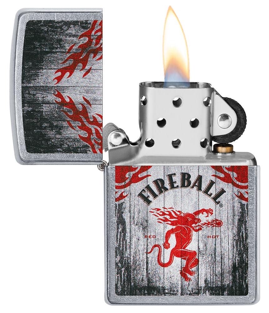 Zippo Lighter - Fireball 49542 + free flint pack