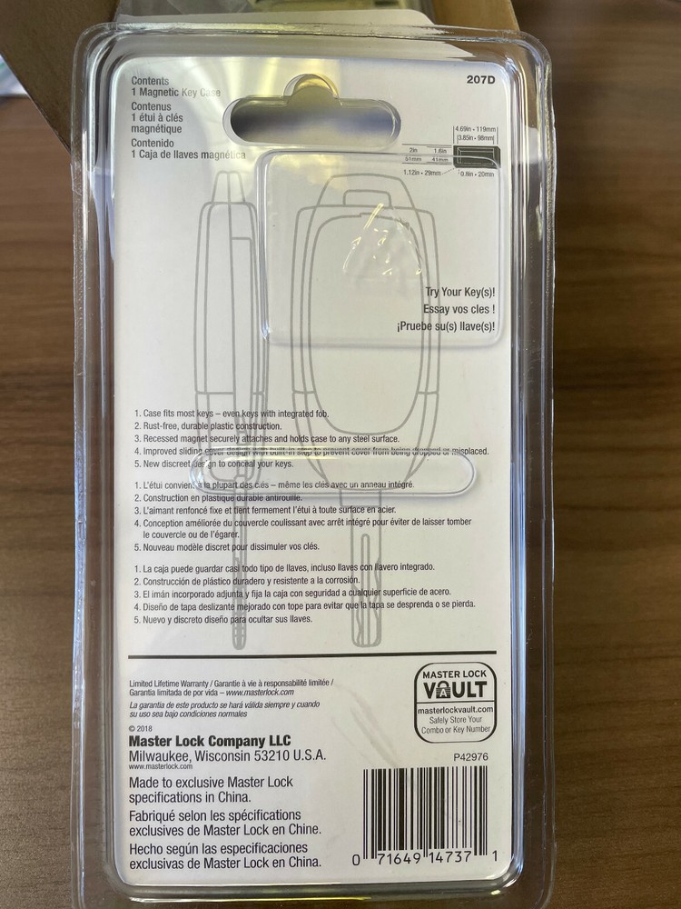 Master Lock 207D Magnetic Key Case