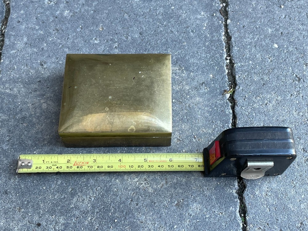 Vintage Brass Cigarette Box (Wood Lined)