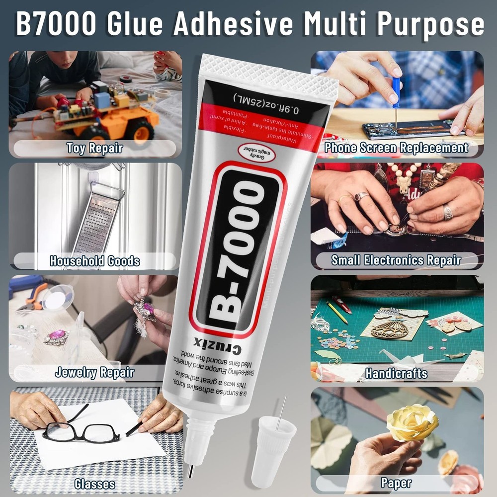 B-7000 Craft Glue for Jewelry Making, Multi-Function B-7000 Super Adhesive Gl...