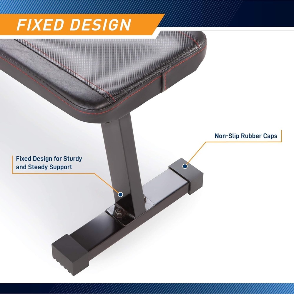 Versatile Flat Utility Weight Bench - 600 lbs Capacity for Full-Body Workouts