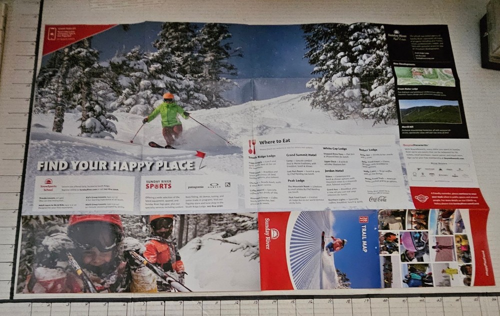 2020/21 SUNDAY RIVER SKI AREA TRAIL MAP. MINT.