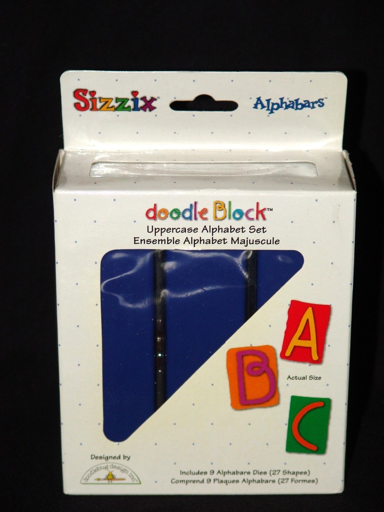NEW Sizzix Alphabars Alphabet Die: DOODLE BLOCK, Upper Case