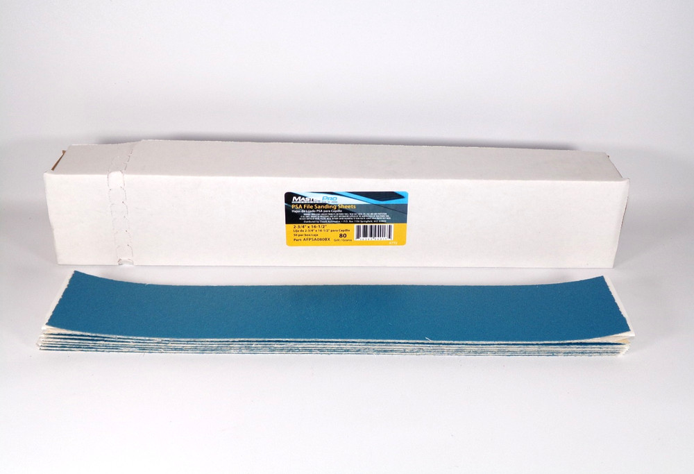 MasterPro 2-3/4" x 16-1/2" PSA File Sanding Sheets AFPSA080BX (50/Box)
