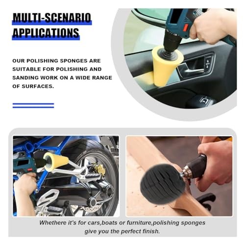 5PCS Car Buffing Polishing Pads for Drill Attachment - Car Buffer Polisher Kit