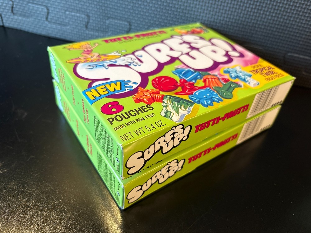 Surfs Up fruit snacks - 2 empty custom design display boxes