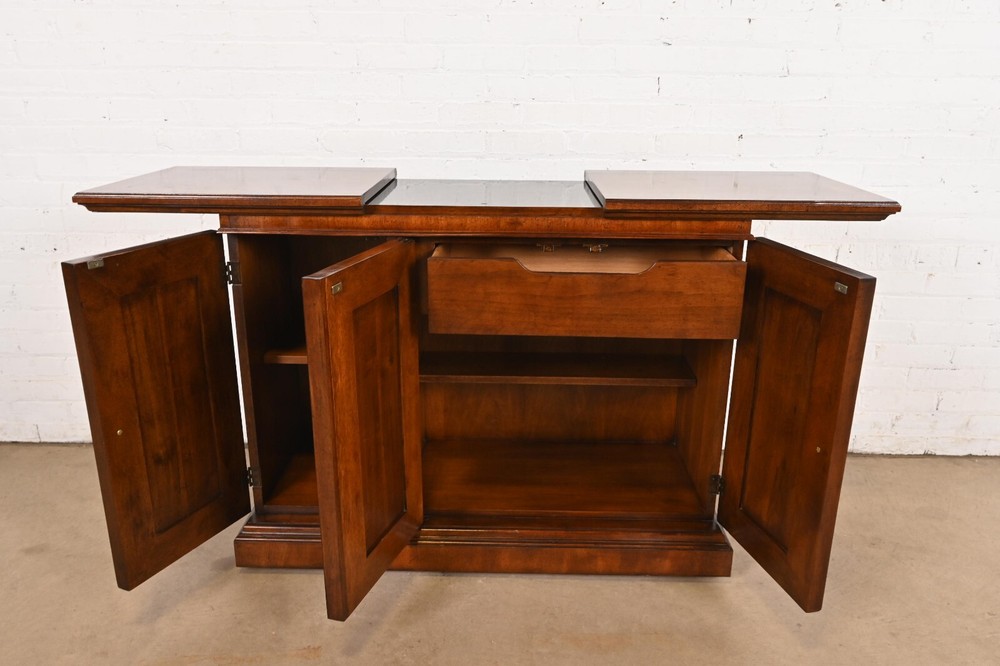 Regency Walnut Expanding Top Buffet Server or Bar Cabinet by Mount Airy