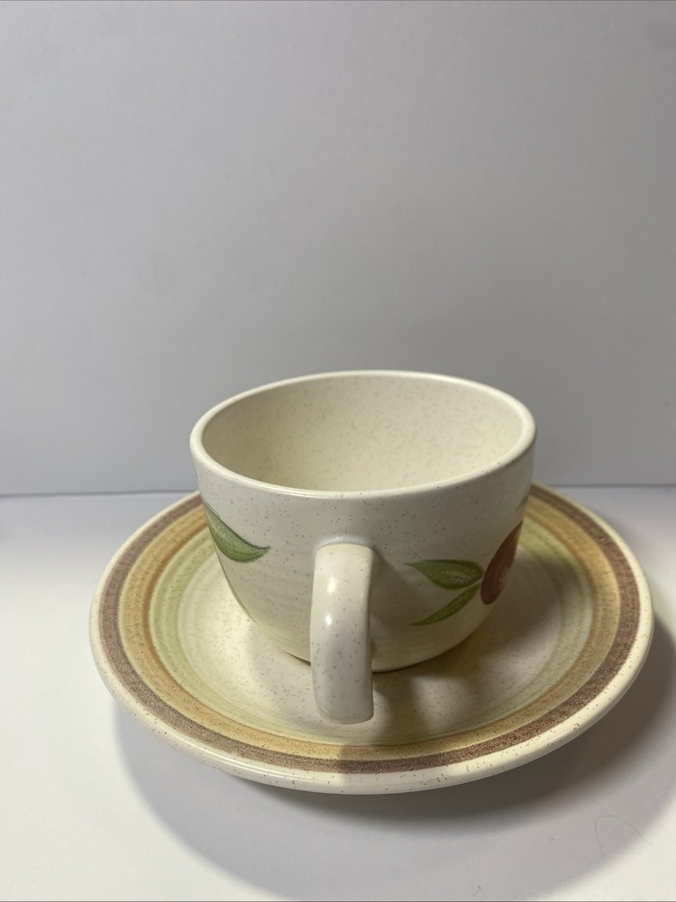 Franciscan earthenware fruit cherry cup saucer set multi colors