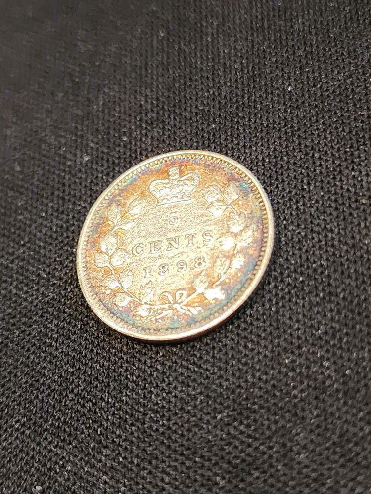 1898 Canada 5 Cents Silver Coin