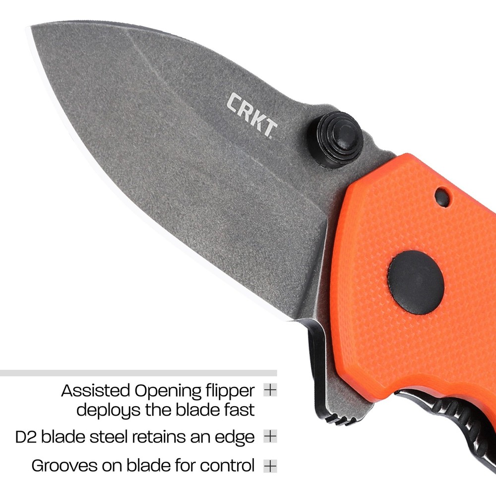 CRKT Squid Compact Everyday Carry Assisted Folding Knife with Frame Lock: D2 ...