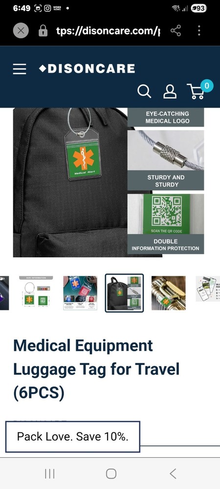 DISONCARE Medical Alert Tags