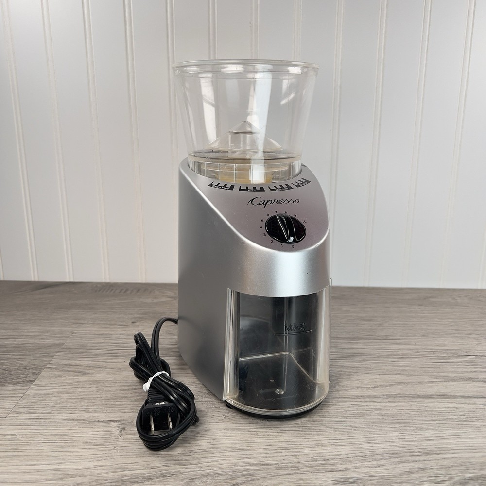 Capresso 560.04 Infinity Conical Burr Coffee Grinder Brushed Silver 16 Settings