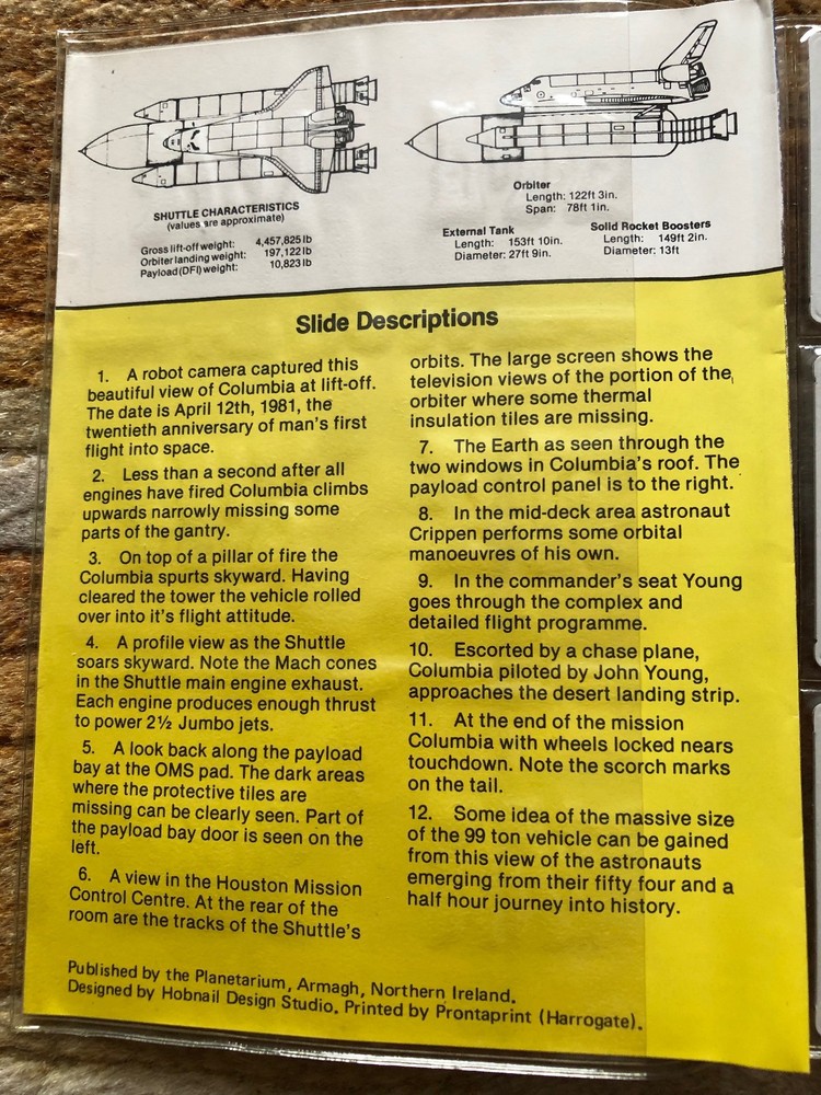 Space Shuttle 12 Colour Slides