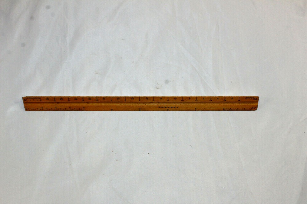Architectural Ruler Wood E.B.B. & S. NY Triangle 12" Engineering Drafting Tool