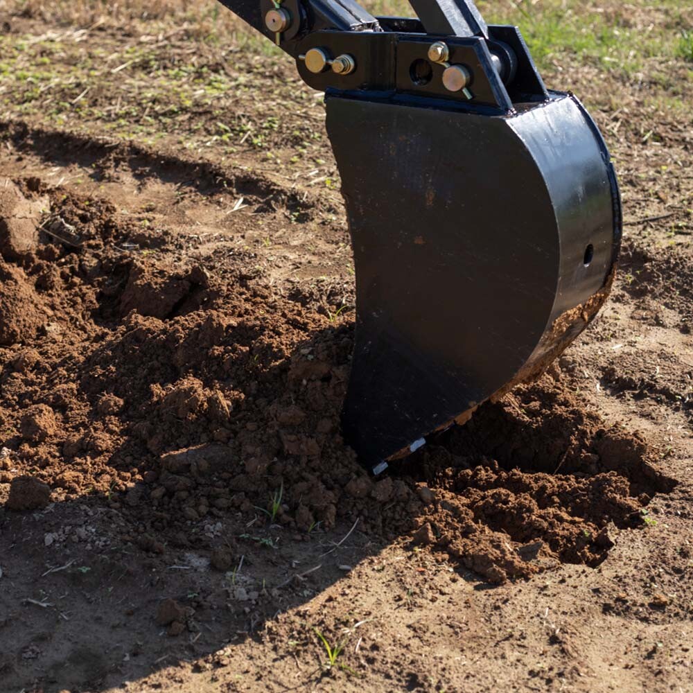 Titan Attachments 14" Front Hoe Backhoe Bucket, Replaceable Carbon Steel Teeth
