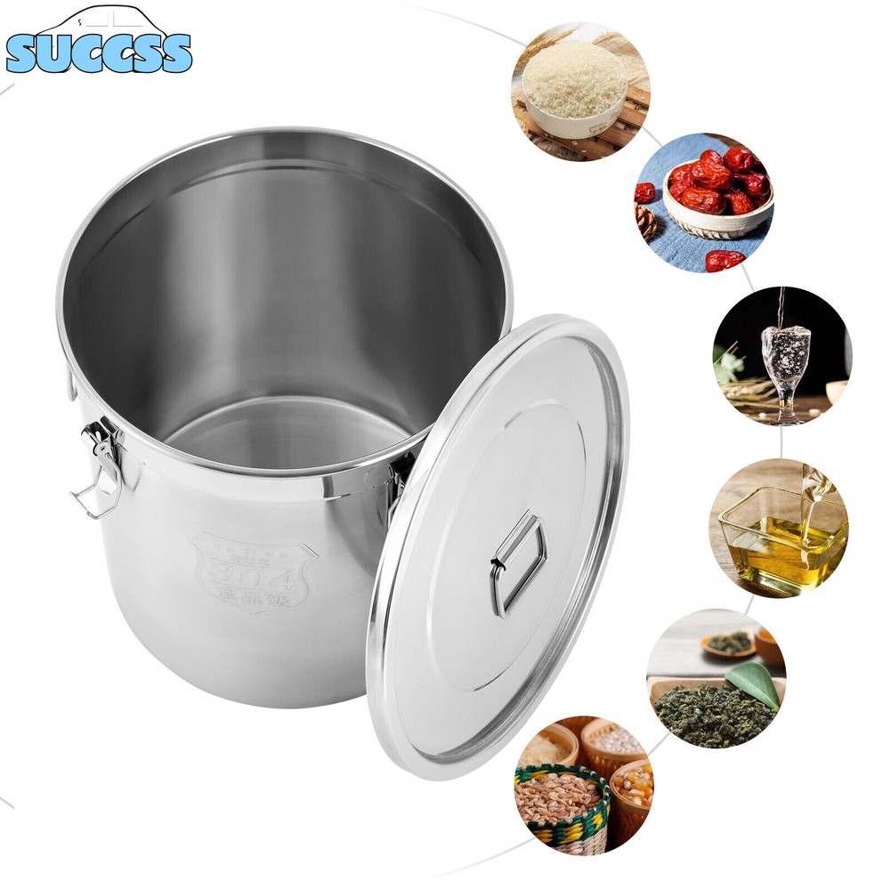 48L Stainless Steel Airtight Container Rice Cereal Grain Container Storage Box