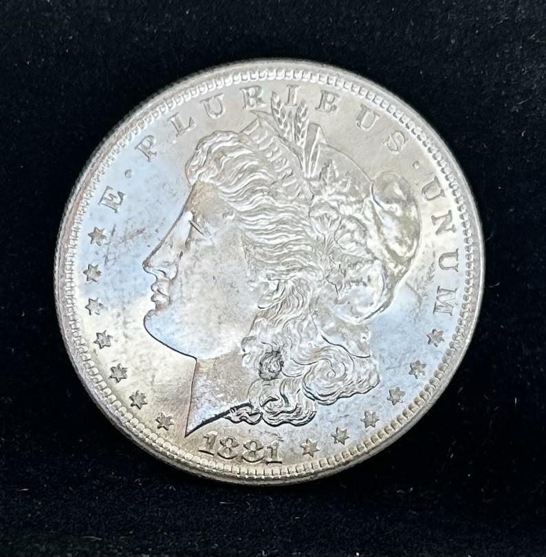 1881-S MORGAN SILVER DOLLAR, BU, Gorgeous Example