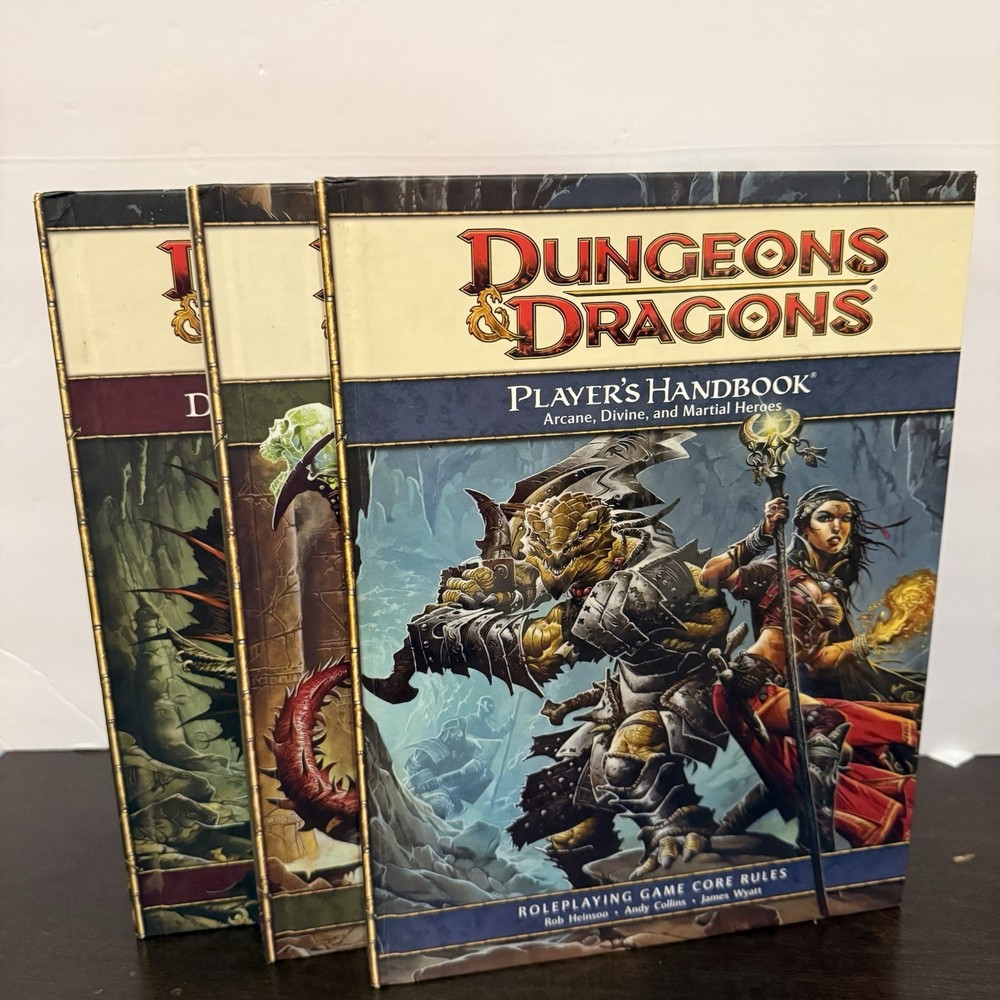 Dungeons and Dragons 4th Edition Core Rulebook Collection 3 Book Set 2008 EUC