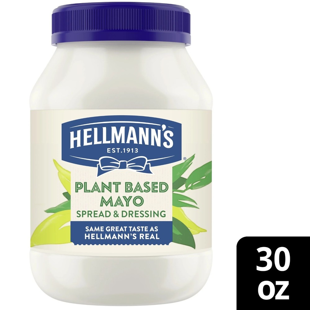 Hellmann's Plant Based Mayonnaise Spread & Dressing Condiments, 30 fl oz Jar