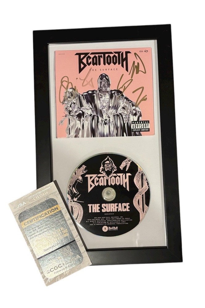 BEARTOOTH Signed THE SURFACE JSA CD autograph DISPLAY FRAMED *FULL BAND*