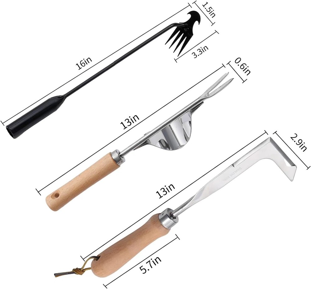 3 Pack Weed Puller Tool, Manual Hand Weeder Paver, Crack Weeder, Stainless