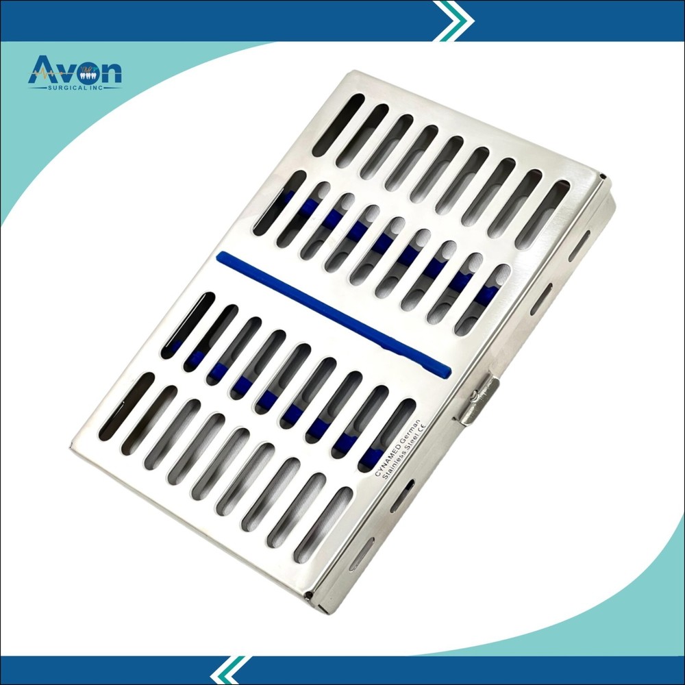 3 Pack - Sterilization Boxes for Dental Instruments Medium w/ Silicone Insert