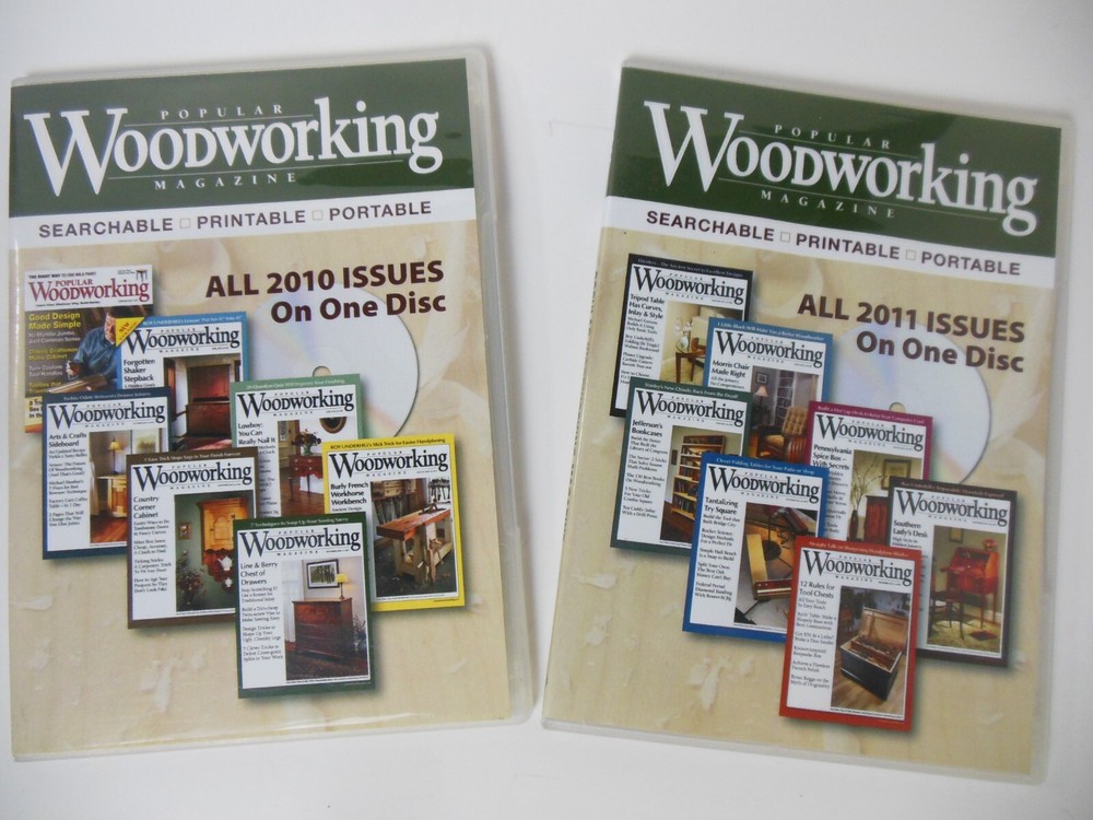 2 CDs in DVD Cases - Popular Woodworking Magazine Archive 2010 & 2011 all issues