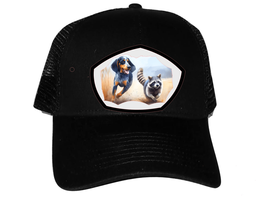 Cap Hat Black Mesh Back Coonhound Bluetick Coon Dog