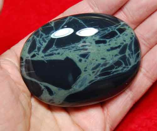 Spider Obsidian Soap-Shaped Palm Stone #7