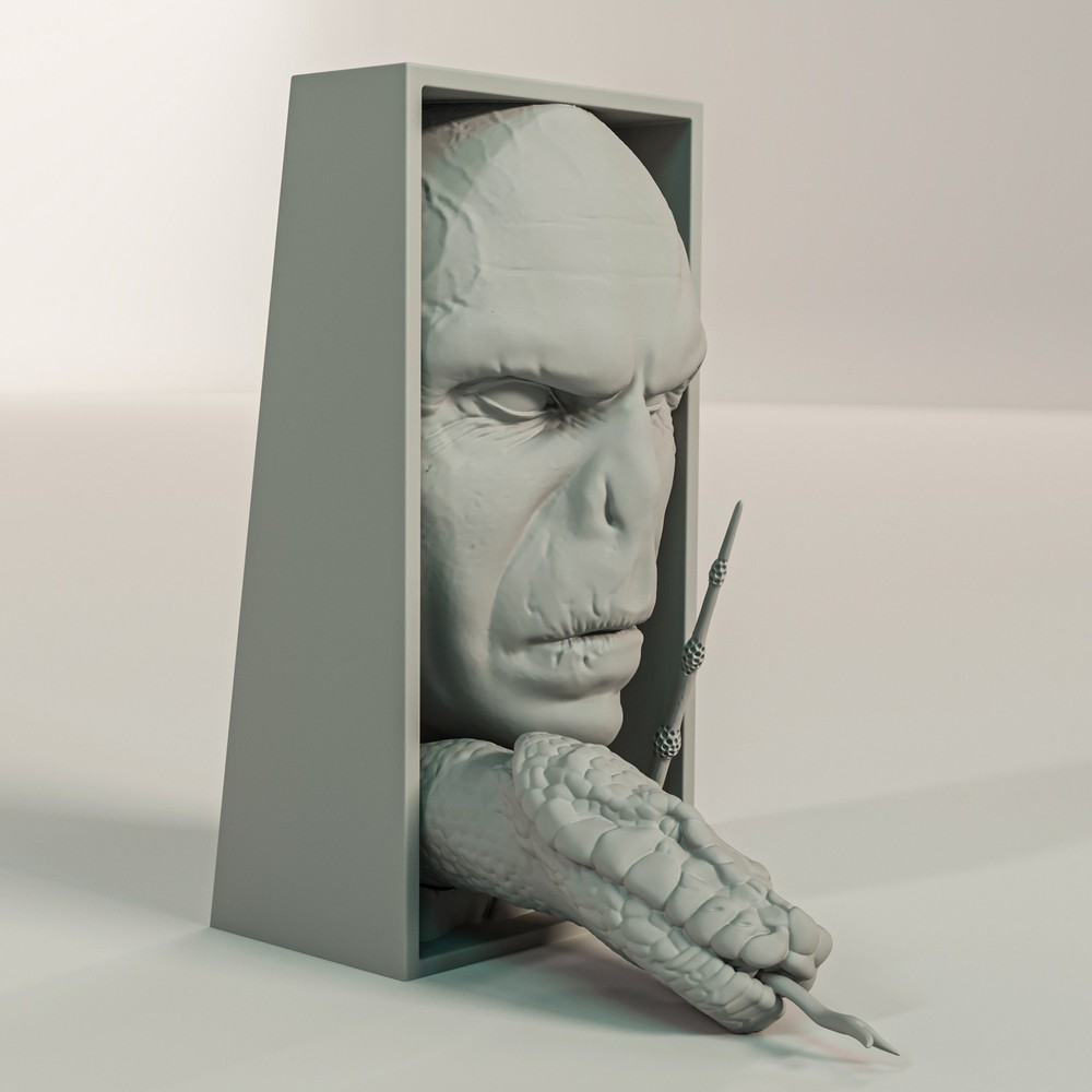 Voldemort Book Nook & Wall Mount - Dark Wizard Gothic Decor
