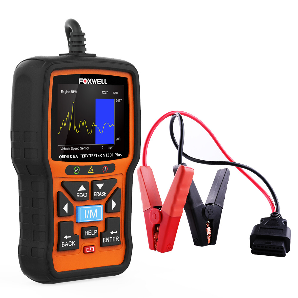 Foxwell NT301 Plus Car Engine OBD2 Scanner Diagnostic Code Reader Battery Tester