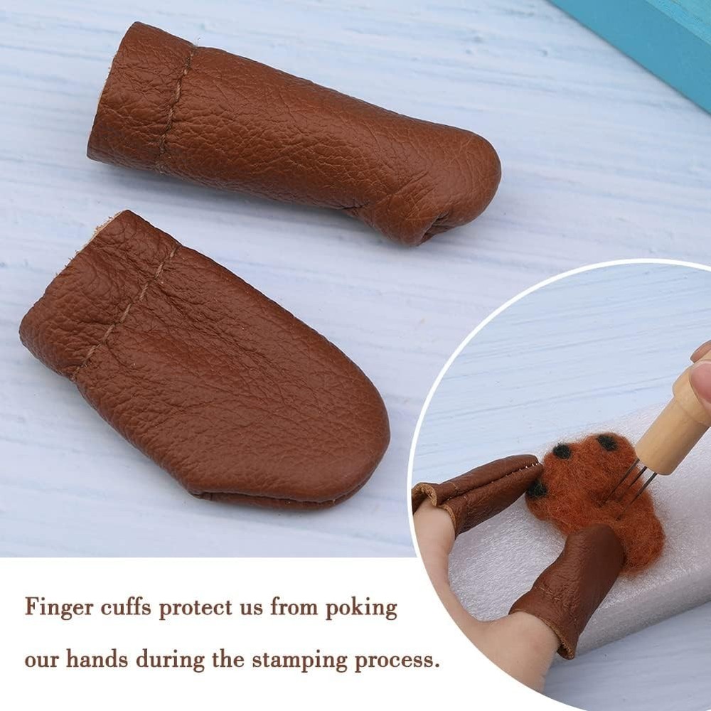 Complete Wool Felting Kit - Includes 3 Needles, Finger Protector & Craft Guide