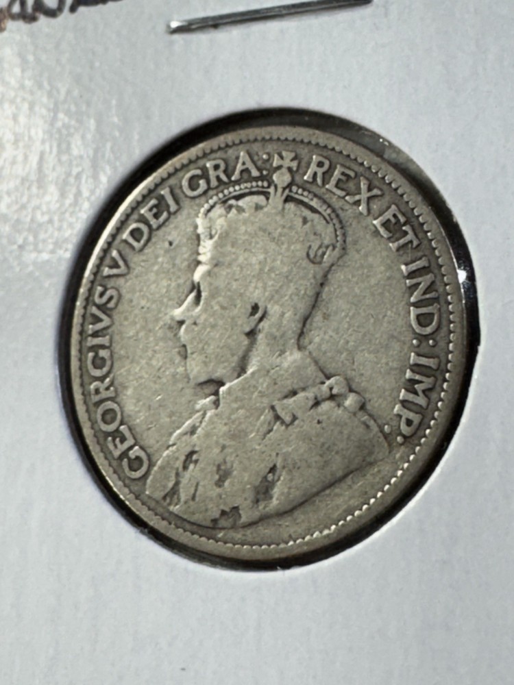 1912 Canada 25 Cents Silver Coin