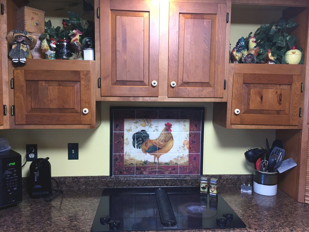 30 x 24 Art Rooster Mural Ceramic Backsplash Bath Tile #322